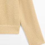 Bożydara | Damski sweter cropped z wysokim kołnierzem i kontrastowymi guzikami