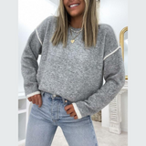 Milena | Oversize Miękki Sweter z Okrągłym Dekoltem