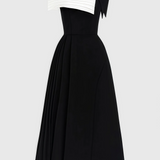 Danuta | Elegancka sukienka midi z asymetrycznym dekoltem