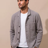 Witold | Męski kardigan slim fit z guzikami i kieszeniami