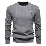 Zenon | Sweter męski z warkoczowym wzorem 3D