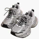 Alora | Chunky Mesh Sneaker Damskie – Wygodne i Sportowe Buty z Modną Podeszwą, Szare