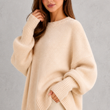 Bianka | Sweter oversize z wełny z okrągłym dekoltem